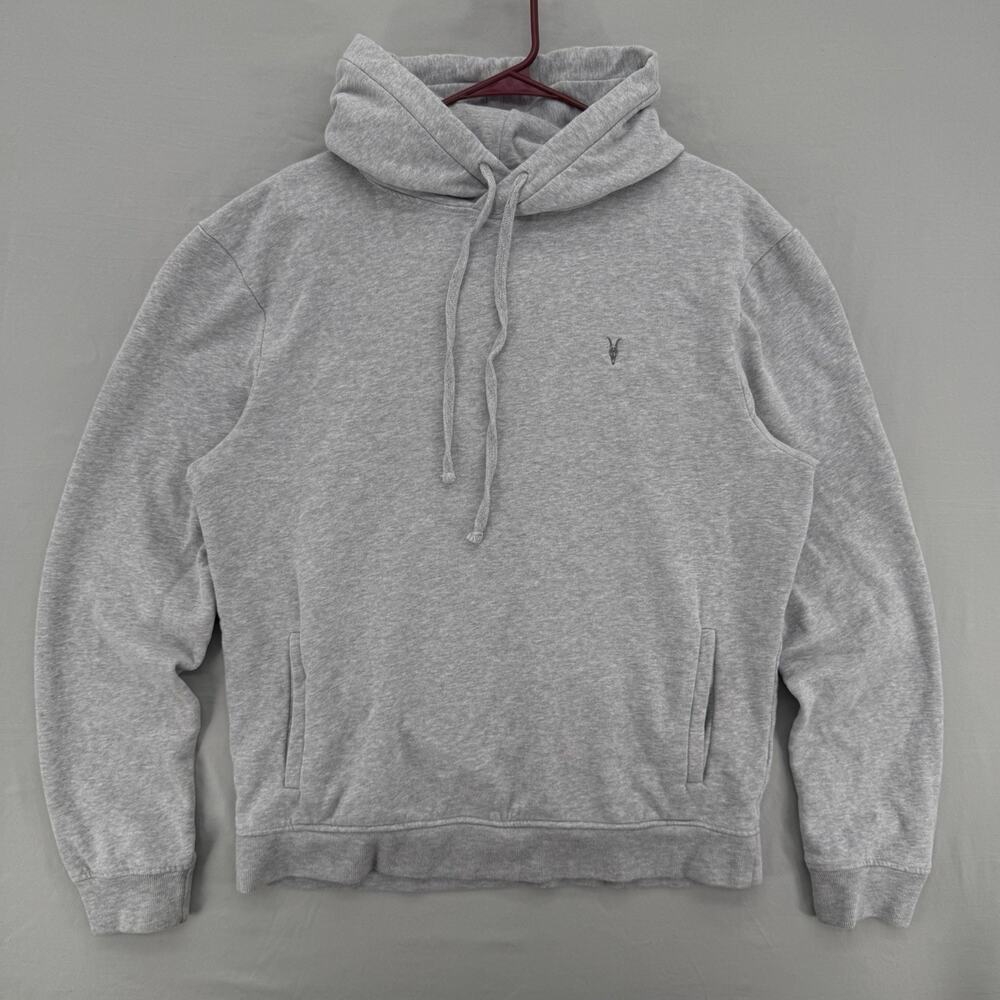 AllSaints Raven OTH Pullover Hoodie Sweatshirt Gray Mens Size Medium Ramskull